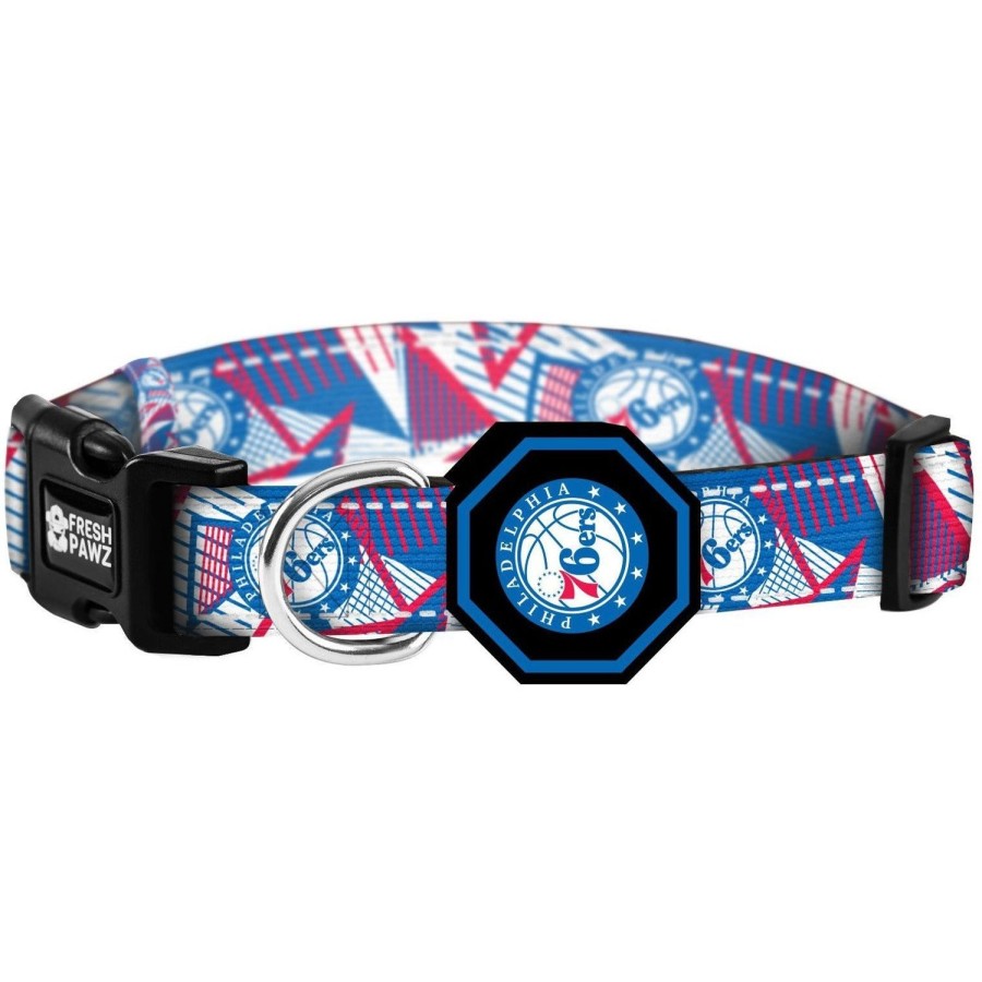 Leashes & Collars Fresh Pawz | Philadelphia 76Ers X Fresh Pawz - Hardwood | Collar