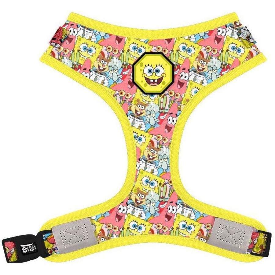 Harnesses Fresh Pawz | Spongebob X Fresh Pawz - Sb & Friends | Adjustable Mesh Harness