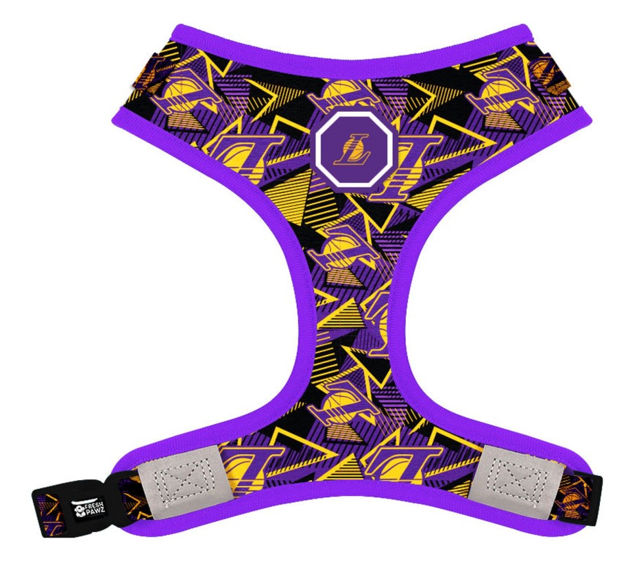 Harnesses Fresh Pawz | Los Angeles Lakers X Fresh Pawz - Hardwood | Adjustable Mesh Harness