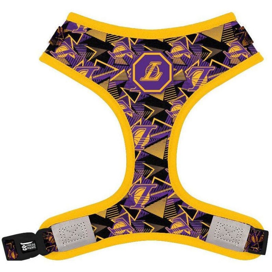 Harnesses Fresh Pawz | Los Angeles Lakers X Fresh Pawz - Hardwood | Adjustable Mesh Harness