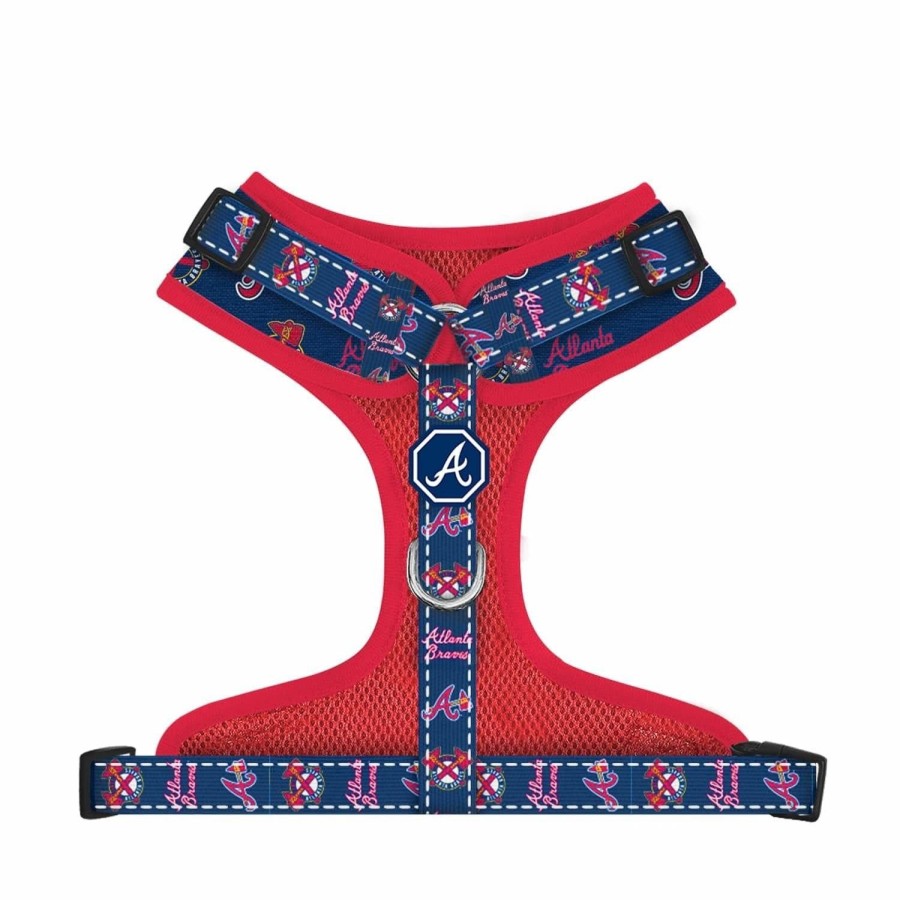 Harnesses Fresh Pawz | Atlanta Braves X Fresh Pawz | Adjustable Mesh Harness