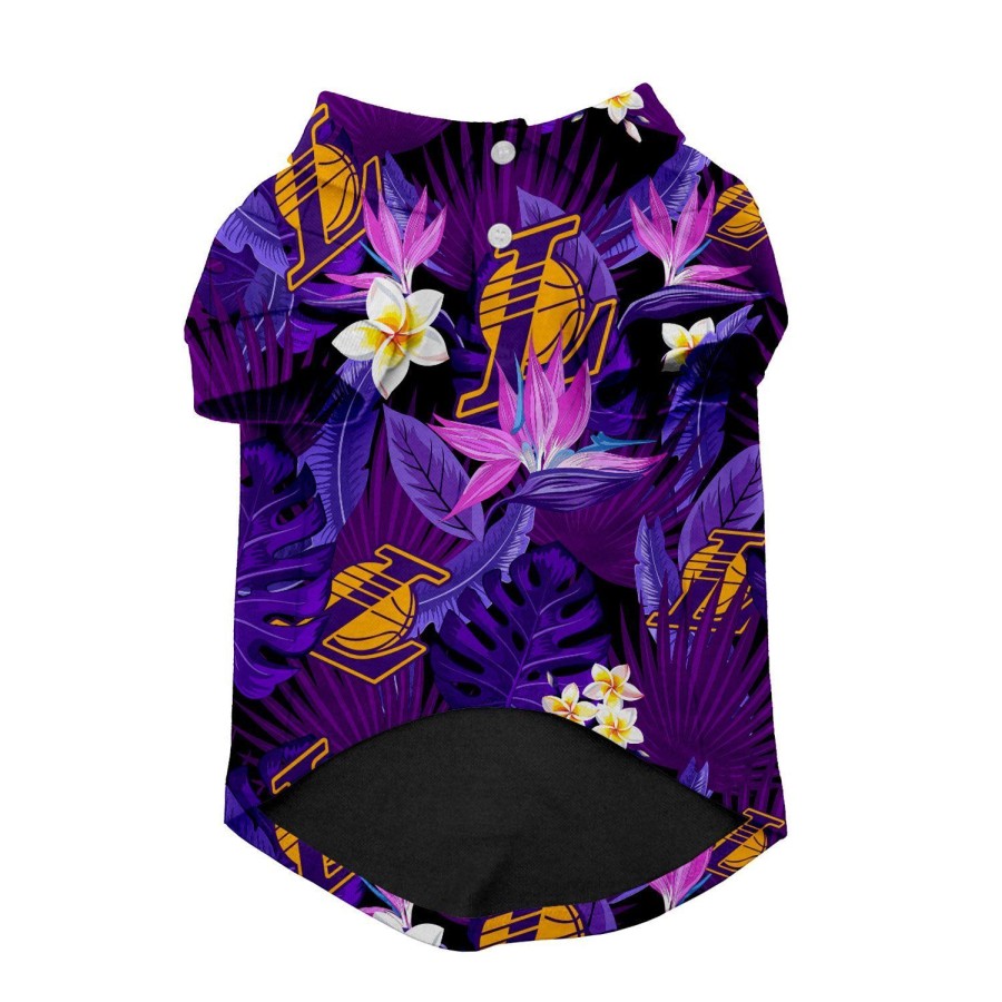 Dog Clothing Fresh Pawz | Los Angeles Lakers X Fresh Pawz - Hawaiian Button Up